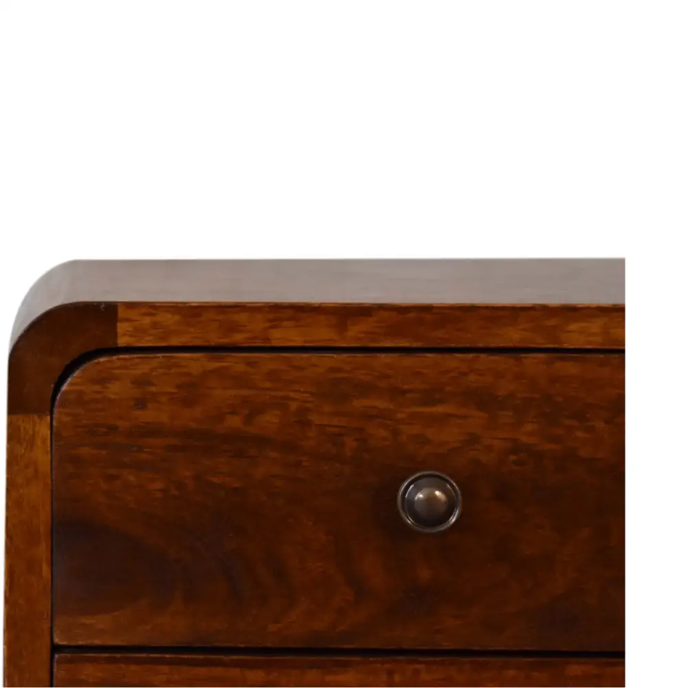 Wooden Bedside Cabinet with 2 Drawers Wooden drawer with a metallic handle. Eco-friendly home decor.