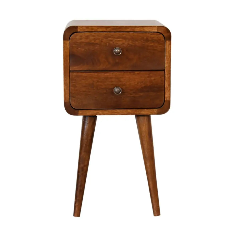 Luxury Wooden Bedside Cabinet with Drawers Wooden side table with two drawers.Eco-friendly home decor. Sustainable furniture. 