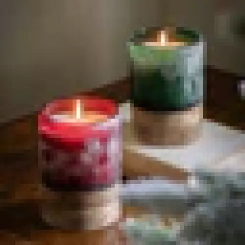 Woodland Pine Christmas Candle – Handcrafted Glass & Mango Wood | Woodfalls Elite