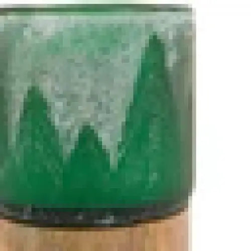 Woodland Pine Christmas Candle – Handcrafted Glass & Mango Wood | Woodfalls Elite