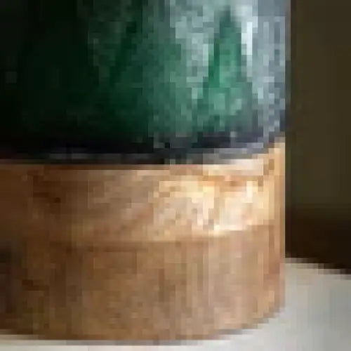 Woodland Pine Christmas Candle – Handcrafted Glass & Mango Wood | Woodfalls Elite